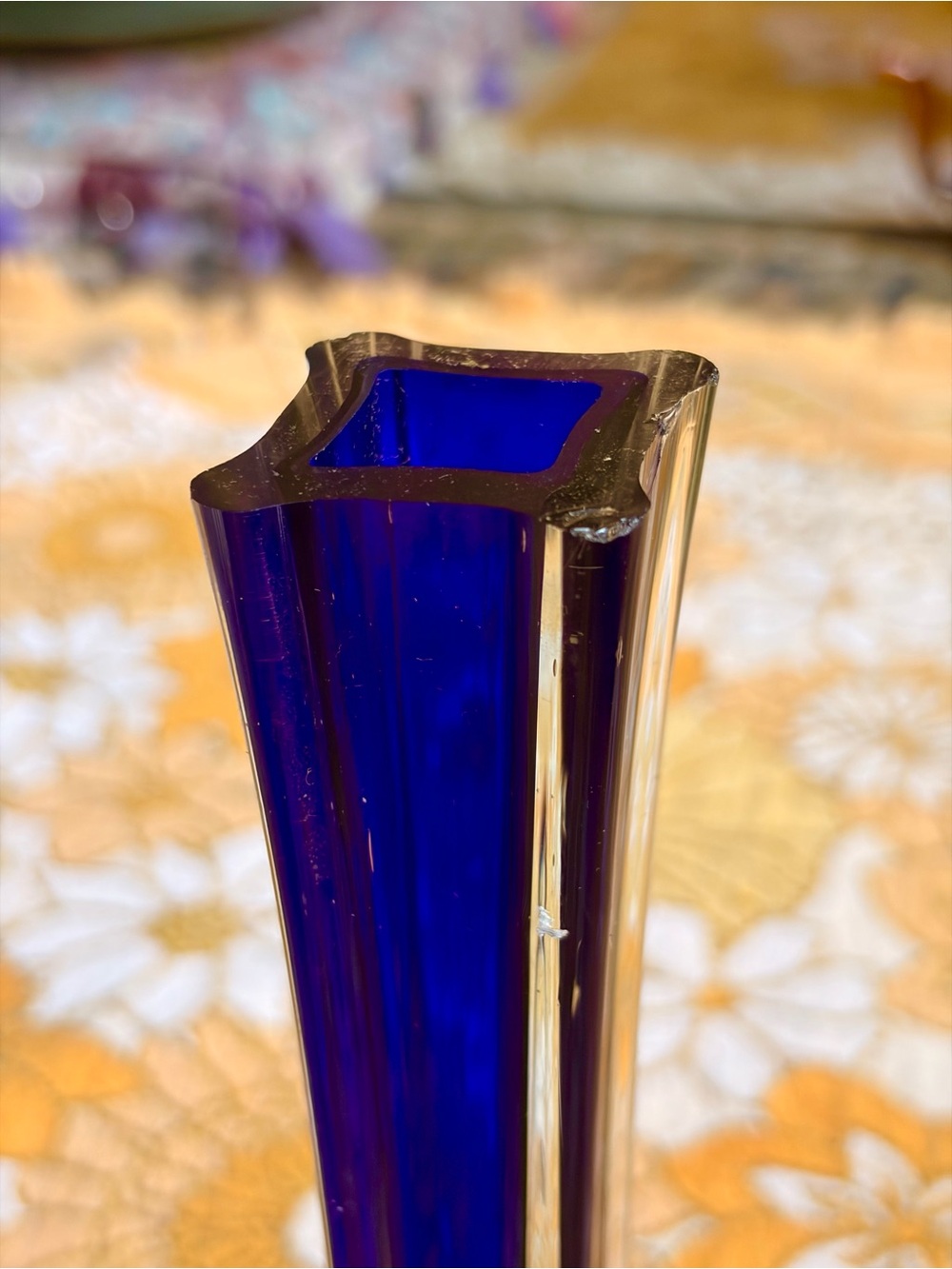 💙🪐✨ Vintage 60s Cobalt Blue Swung Bud Vase ✨🪐💙 - Picture 5 of 9